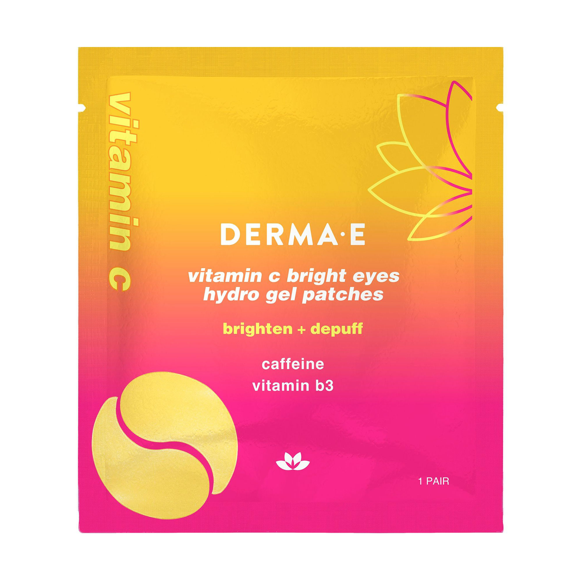 Гідрогелеві патчі для шкіри навколо очей Derma E Vitamin C Bright Eyes Hydro Gel Eye Patches з вітаміном С, 5 пар